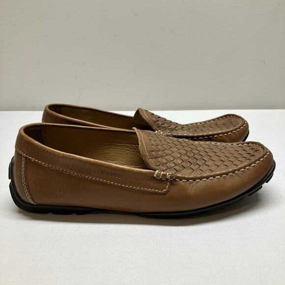 Geox Woven Loafers Brown Leather Driving Moccasins Slip On Shoe Size EU 44 US 11 main image 13